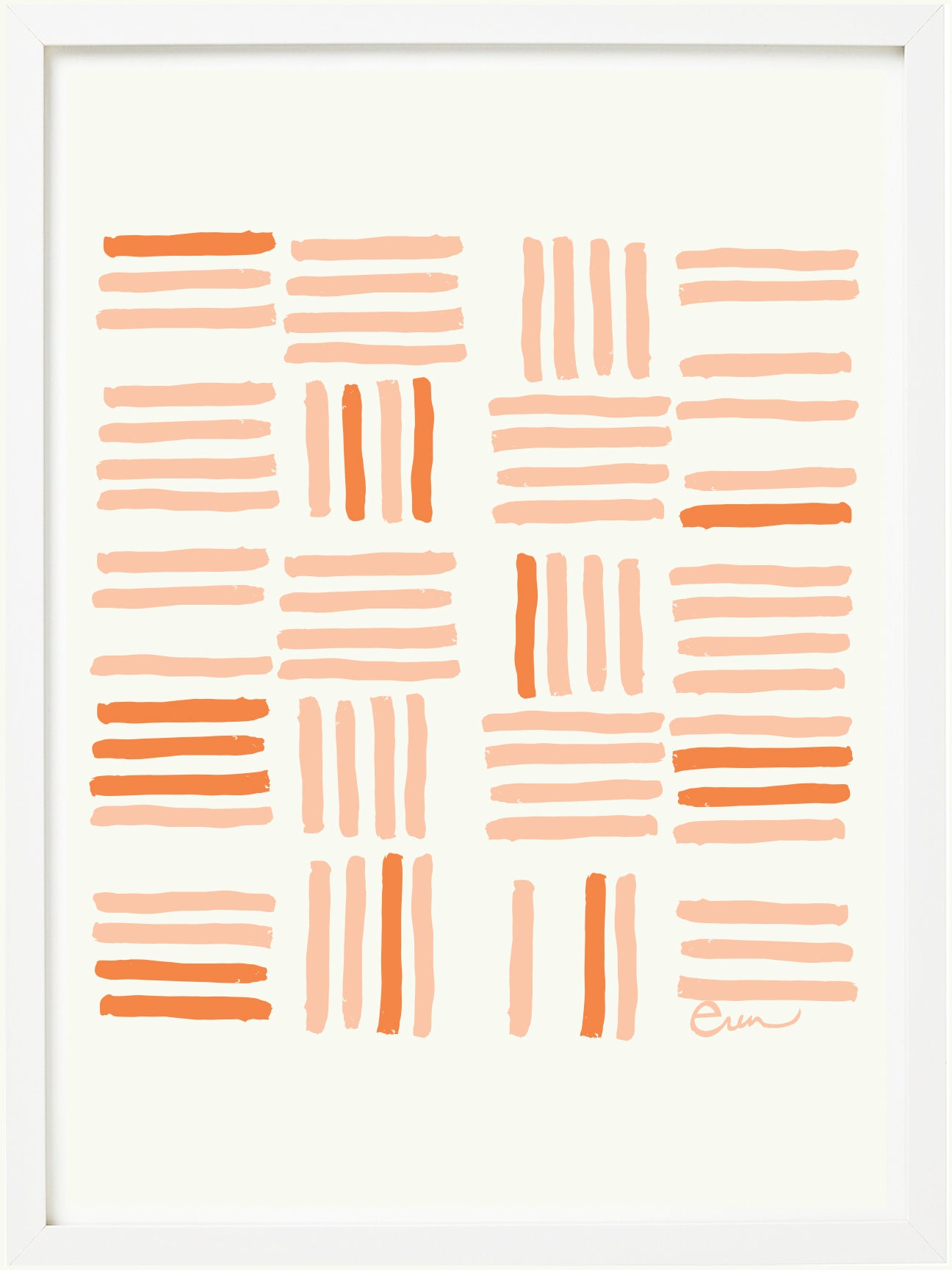 DUSTY PINK GRID GICLEE PAPER ART PRINT