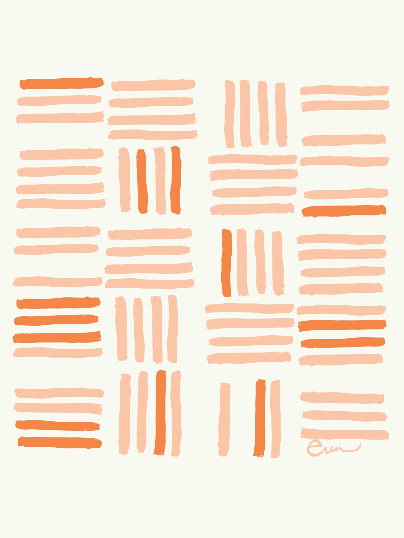 DUSTY PINK GRID GICLEE PAPER ART PRINT
