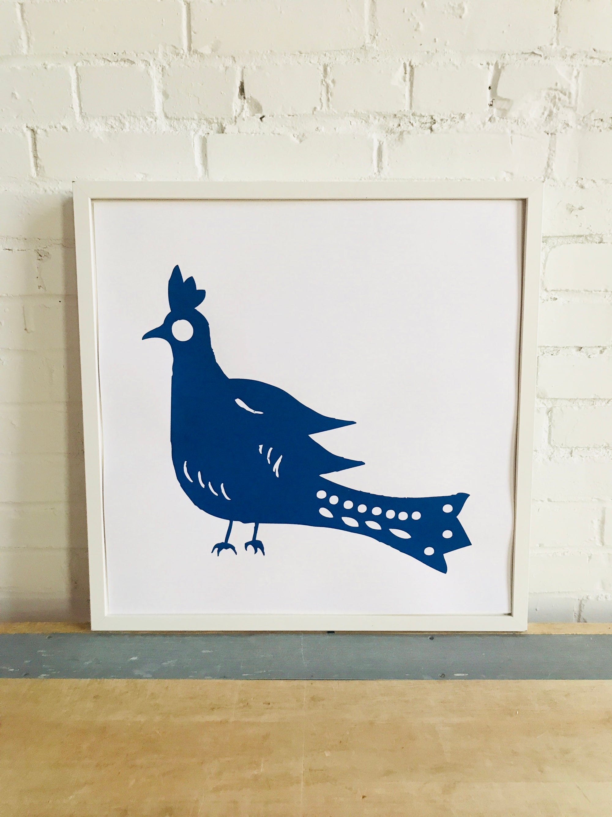 NAVY MATE BIRD PAPER PRINT