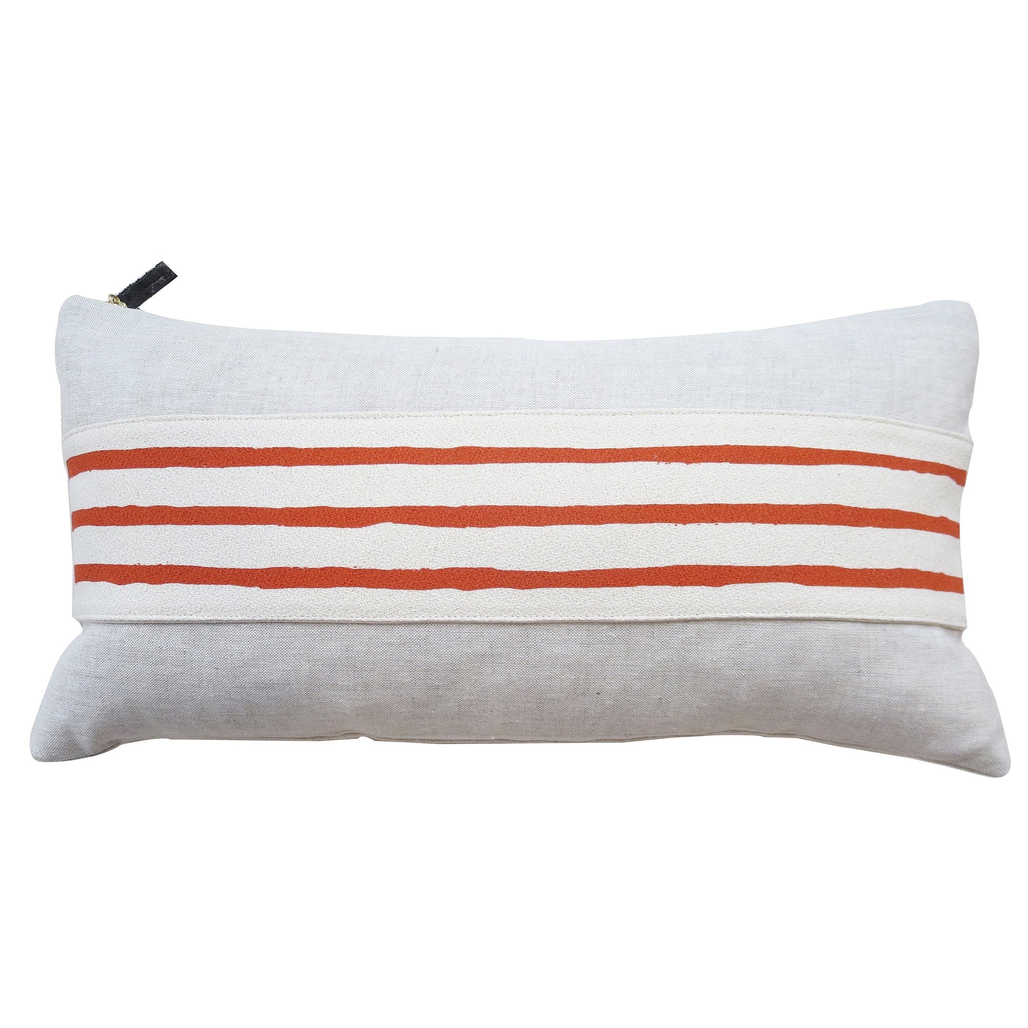 TOMATO 3 LINE BAND LINEN PILLOW