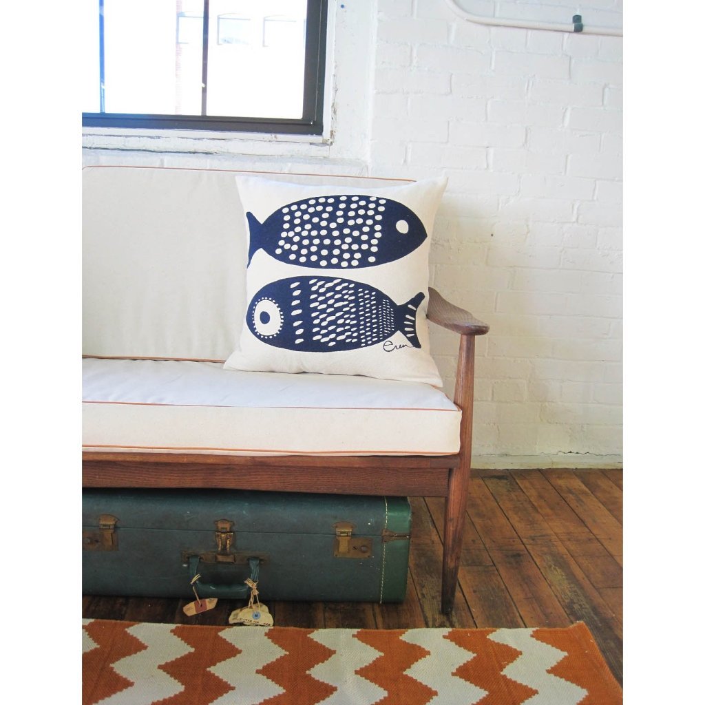 NAVY DOUBLE TUNA PILLOW