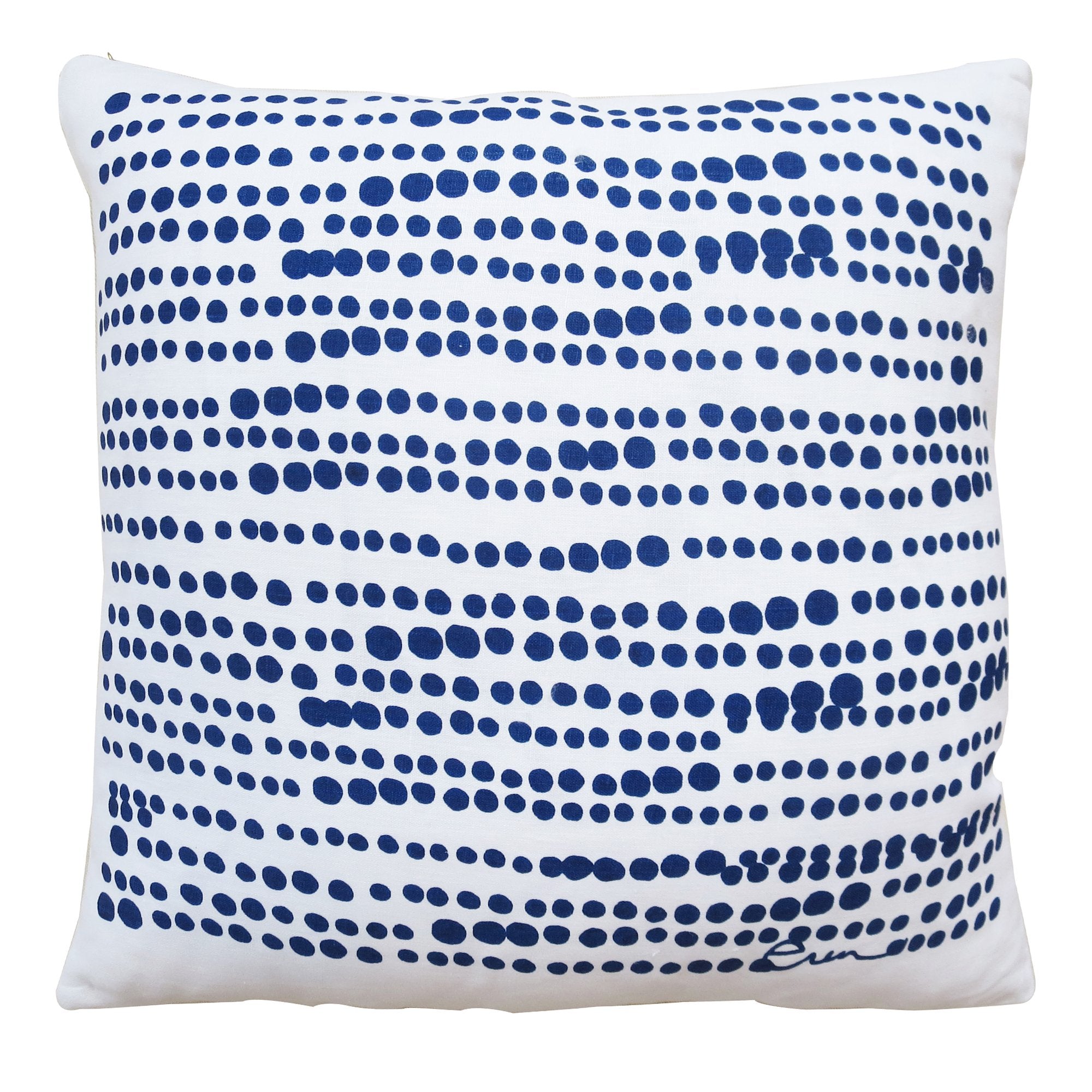 NAVY ON WHITE HILARY LINEN PILLOW