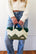 Large Vintage KNIT Green Chevron Stipe + Erin Flett Print Inside