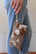 Chocolate Brown Vintage Floral Wristlet