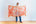 100% WOOL ORANGE FLAGGY MEADOW SCARF + GIFT BOX