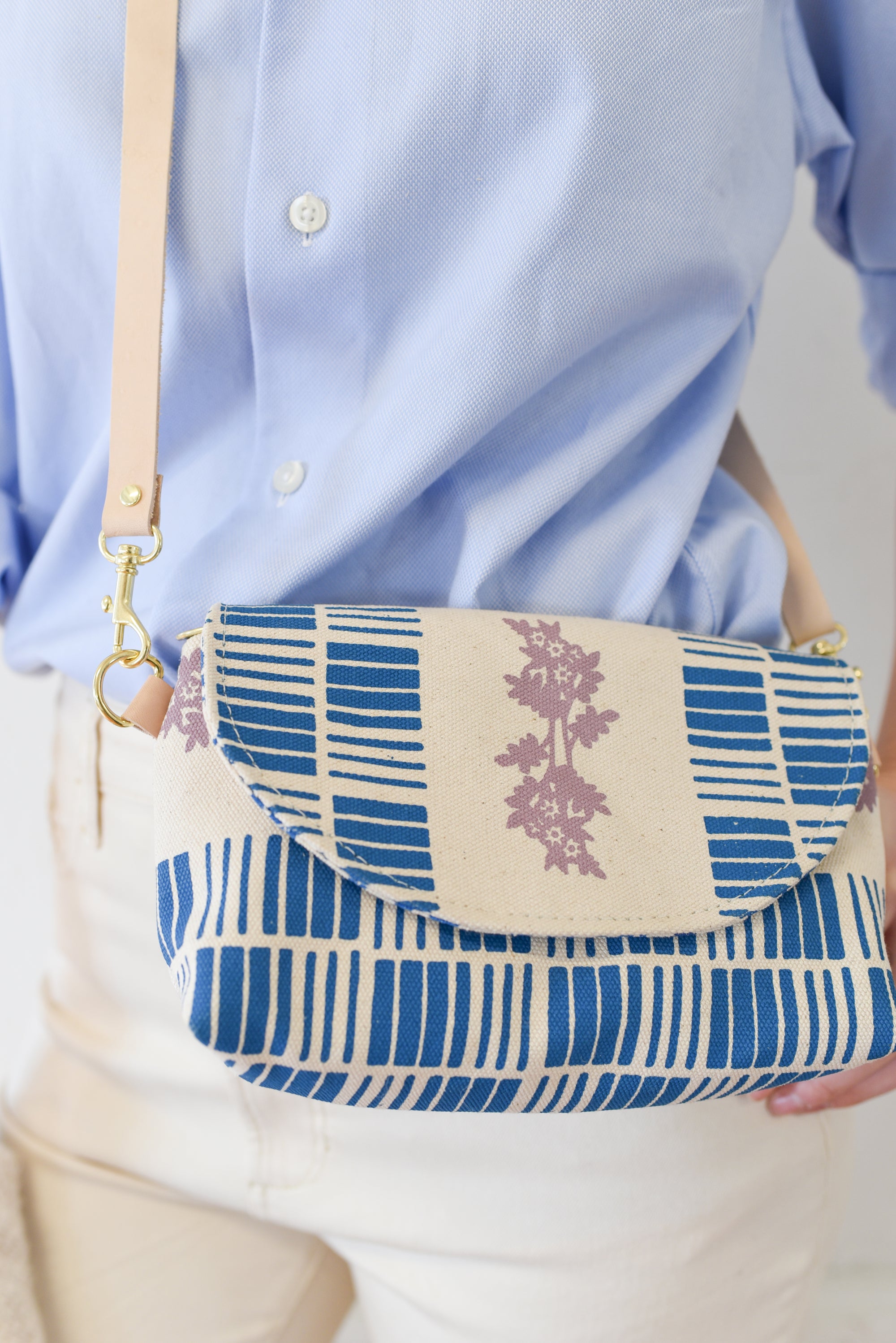 Libby Mini Crossbody Bag -  Royal Geo Daisy