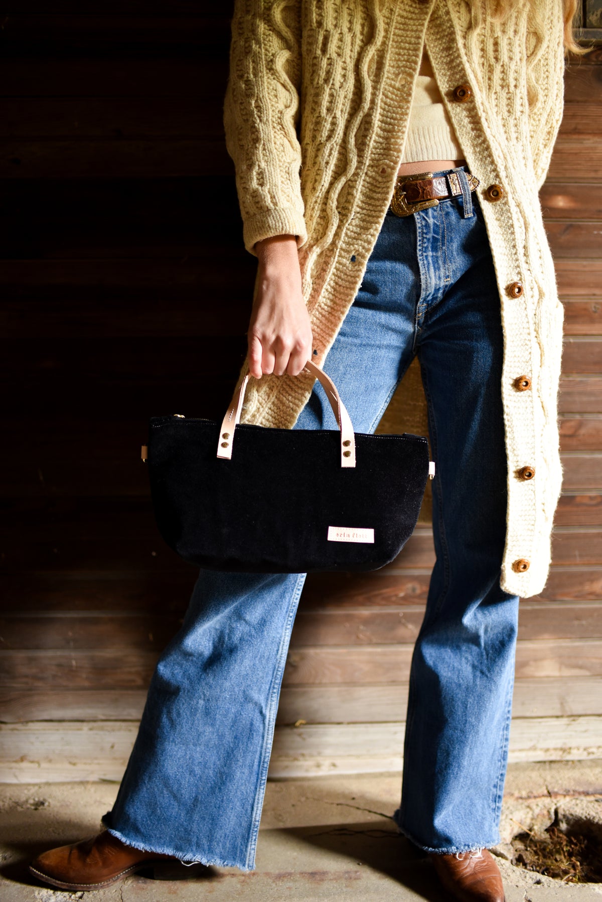 Velvet Satchel Bag