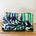 MISS PRINT LAURA BAG - NAVY LEMON TREE GRID SEA FOAM DOT