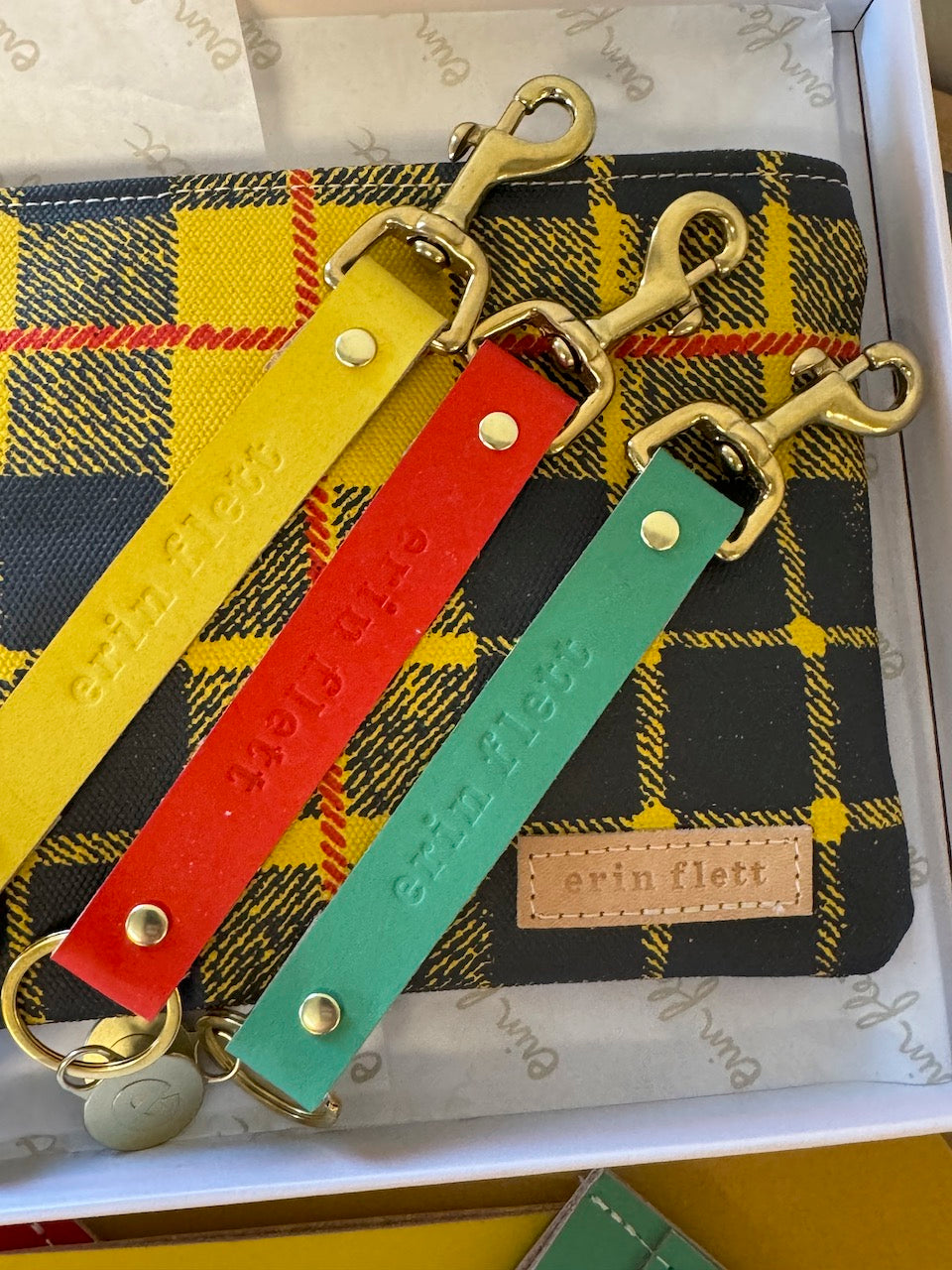 New CLUTCH GIFT SET Yellow Tartan