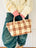 Vintage Satchel Bag - Small Brown Plaid