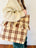 Vintage Tote Wool Brown Plaid with Fringe