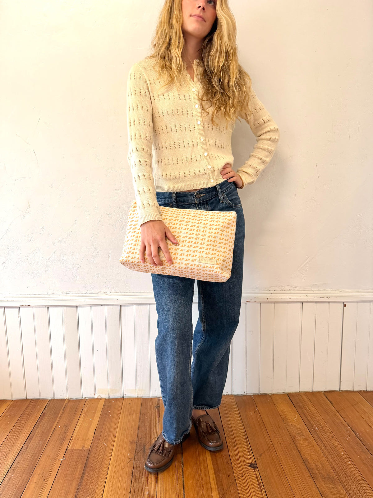 COATED CANVAS TRAVEL SET - SAND GRAY TRIANGLE