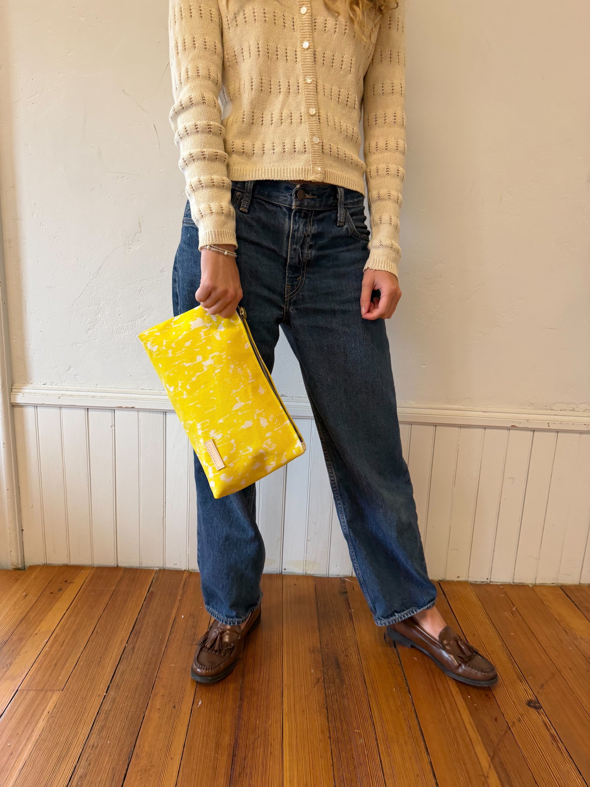 COATED CANVAS TRAVEL SET - CHARCOAL YELLOW