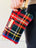 Vintage Wool Ellie Wristlet - Red Traditional Plaid