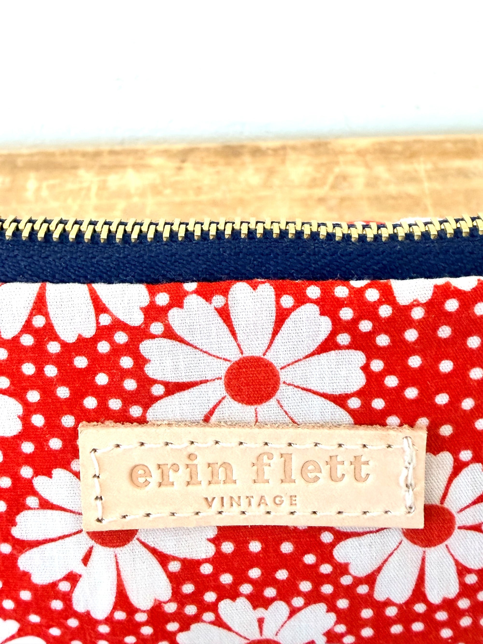 Daisy Red Vintage Laura Pouch + Erin Flett inside
