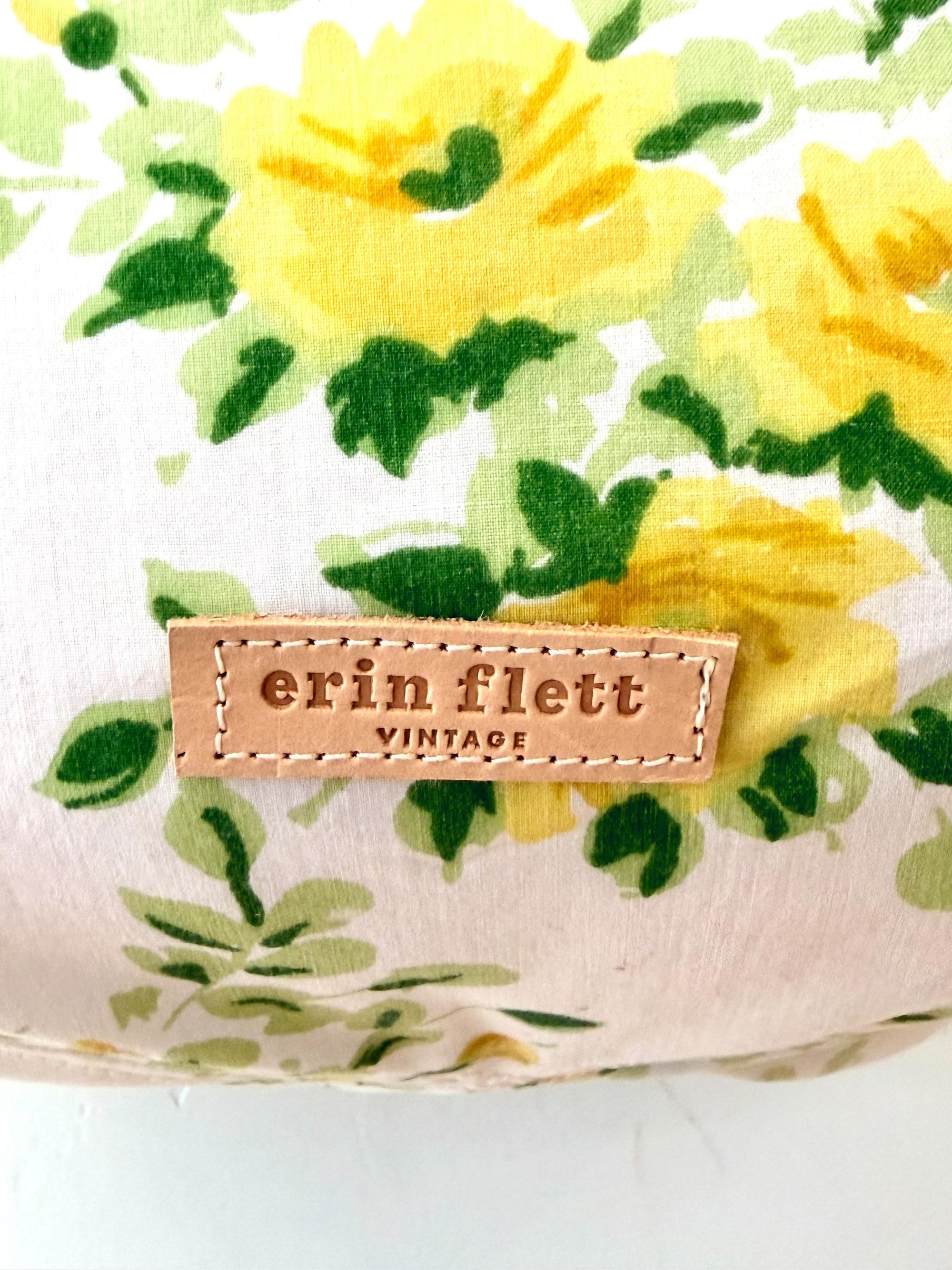 Vintage Yellow Rose Cotton BOHO Tote Bag - WITH Erin Flett print inside