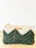 Crochet Vintage Olive + Cream + Kelly clutch + Ashley Pine Green Inside