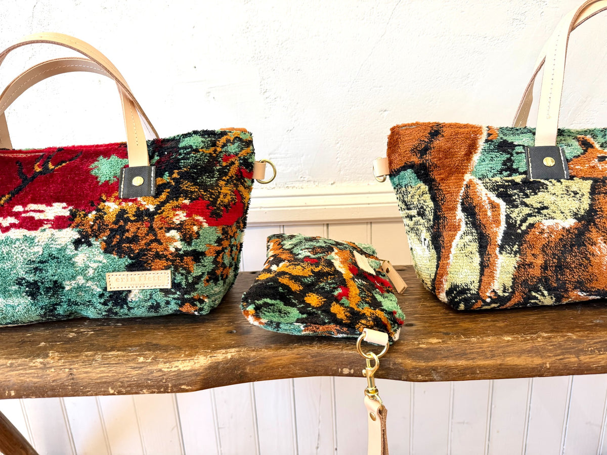 Vintage Deer Stag Mid Century Wristlet - Wildlife Tapestry