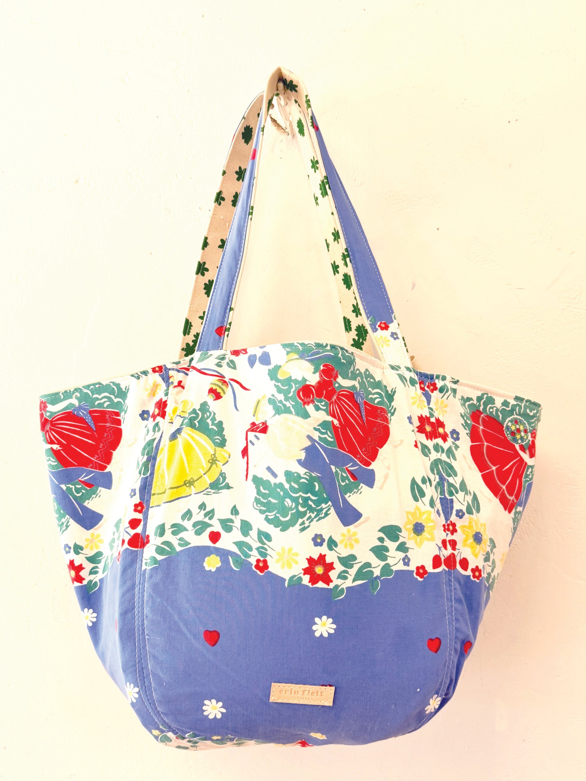 Vintage Scandi Dutch Garden Party BOHO Tote Bag - WITH Erin Flett print inside