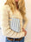 Preppy Vintage Blue Skinny Stripe Laura Bag Zipper Pouch + Erin Flett inside