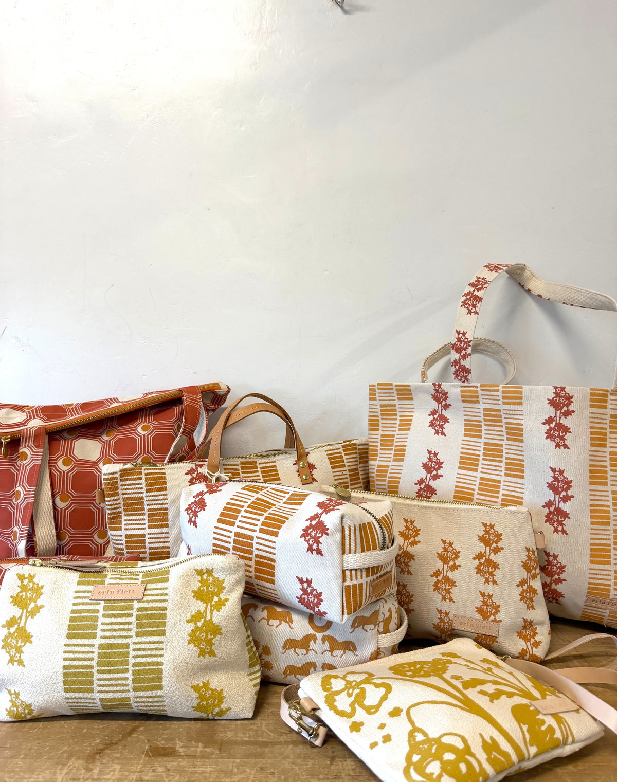 GEO DAISIES Ochre + GOLD LAURA BAG