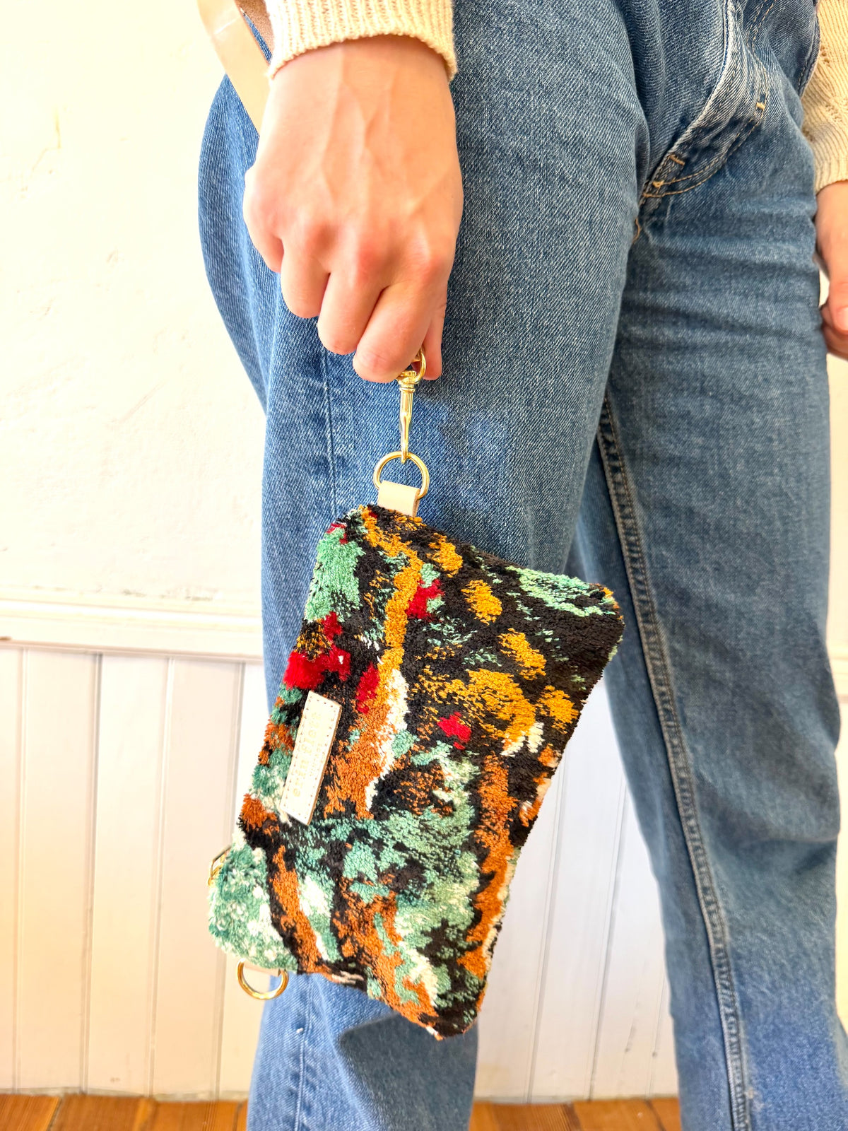 Vintage Deer Stag Mid Century Wristlet - Wildlife Tapestry