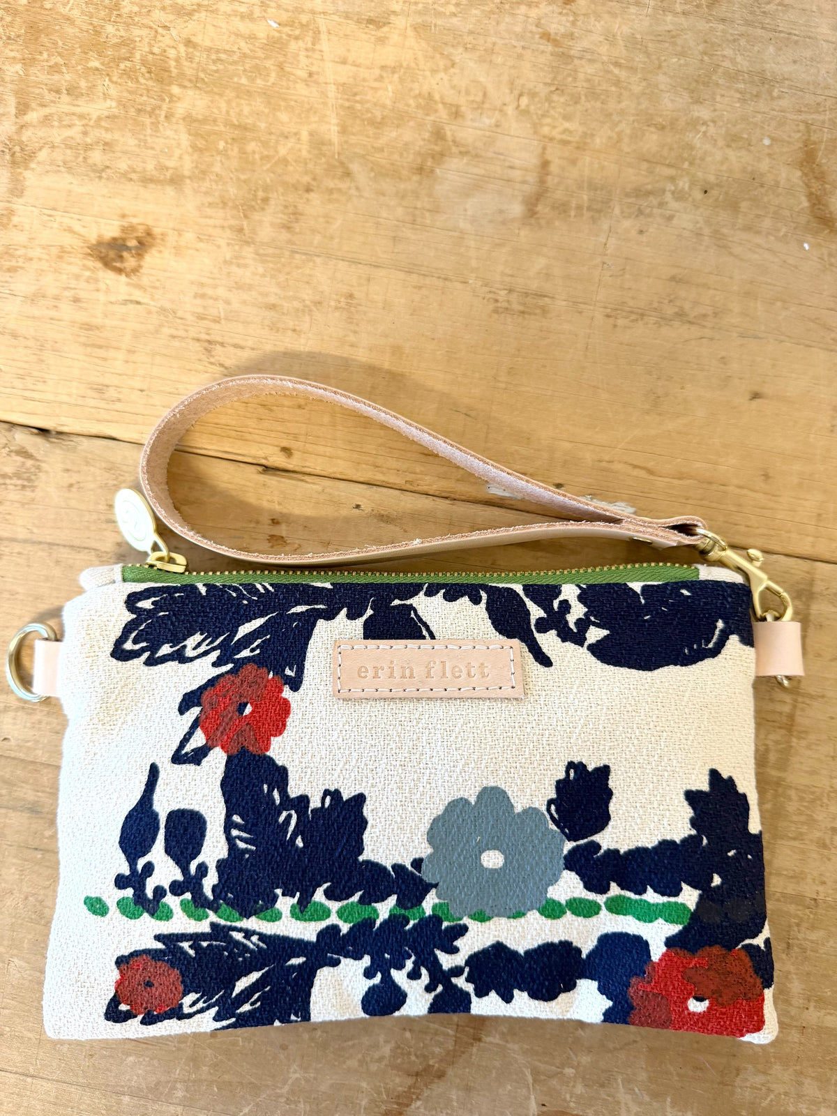 NAVY FOLKLORE ELLIE WRISTLET POUCH