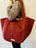 Vintage Boho Tote Wine Red Wool