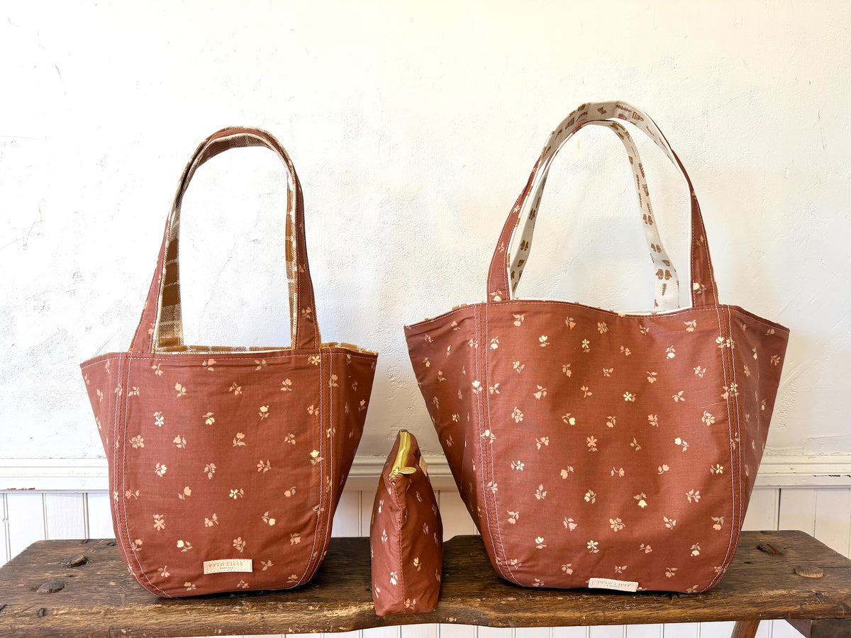 SMALL Vintage Boho - Sweet Floral Clay + Erin Flett Plaid inside