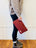 Vintage Burgundy Wool Clutch - Erin print inside