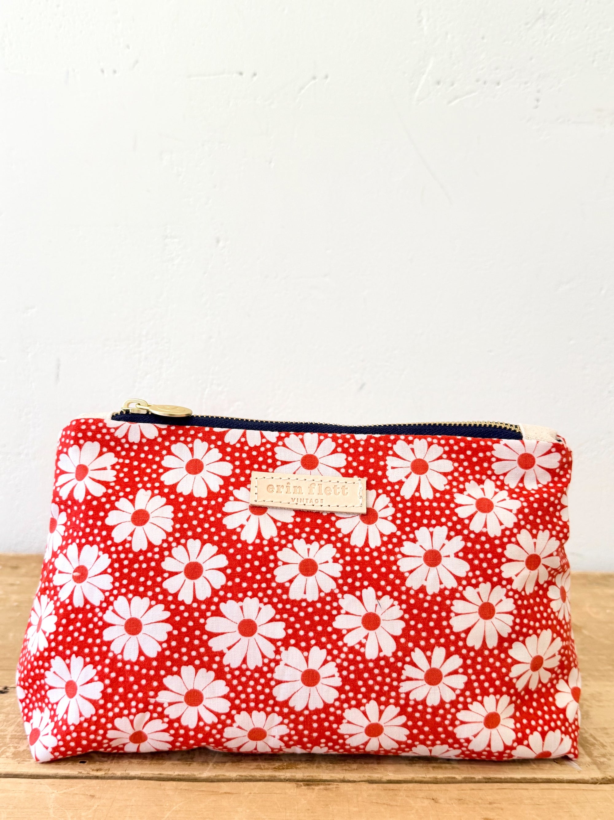 Daisy Red Vintage Laura Pouch + Erin Flett inside