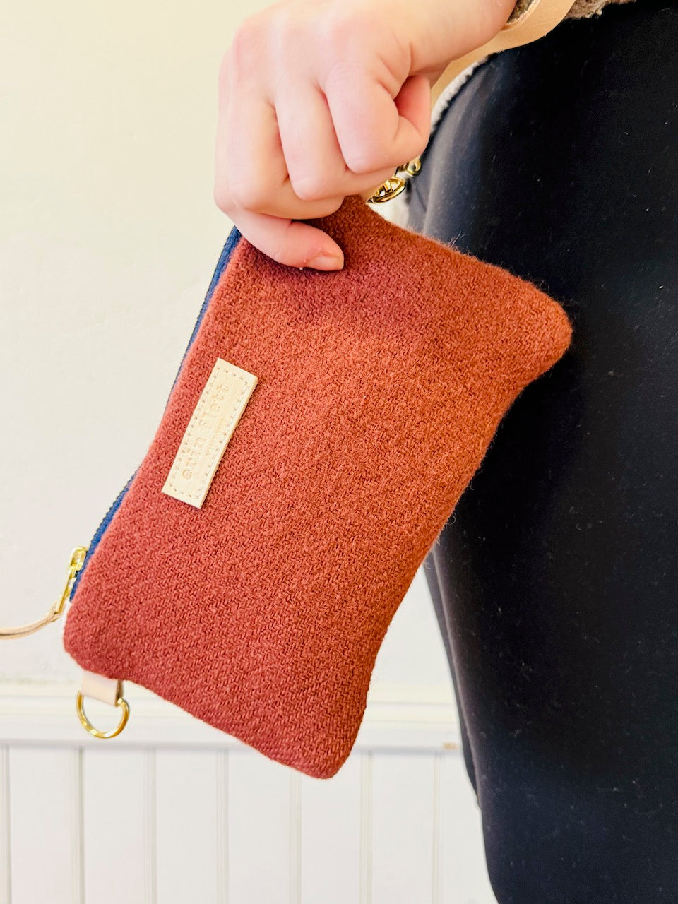 Vintage Wool Ellie Wristlet - Wine