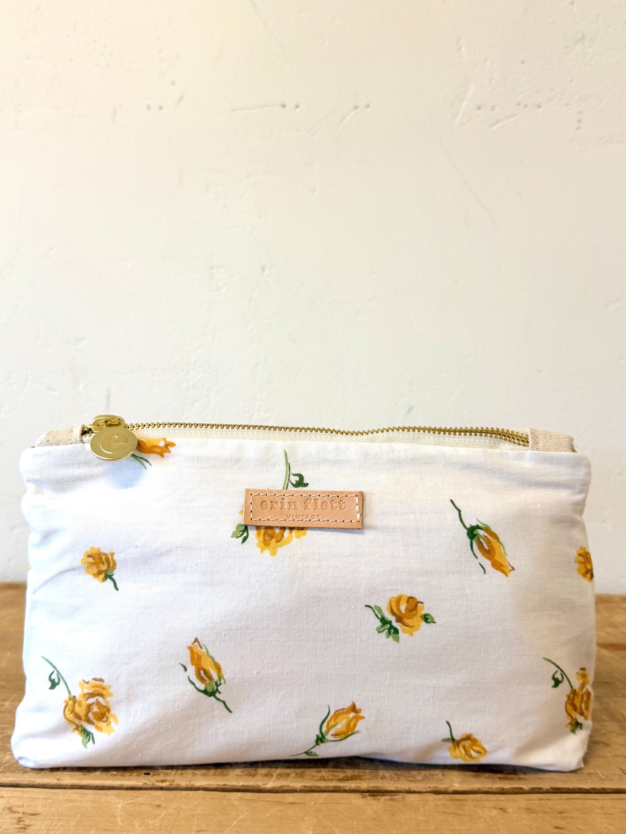 Vintage Yellow Rose Laura Pouch + Erin Flett inside