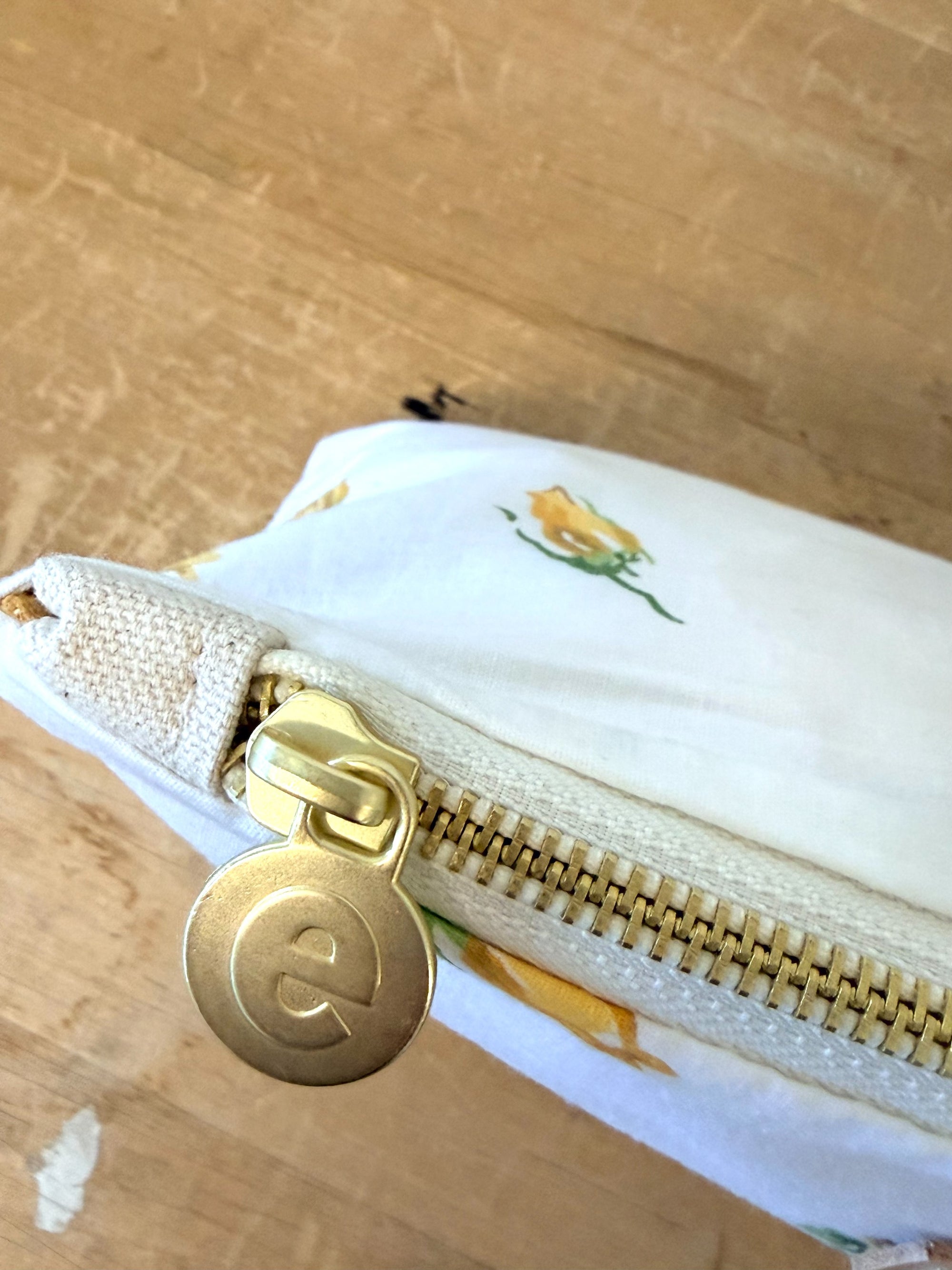 Vintage Yellow Rose Laura Pouch + Erin Flett inside