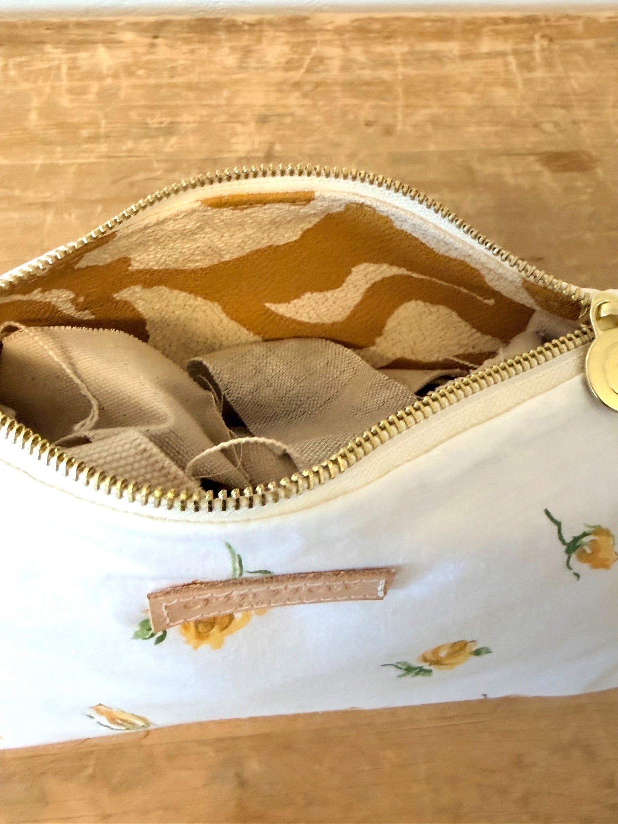 Vintage Yellow Rose Laura Pouch + Erin Flett inside
