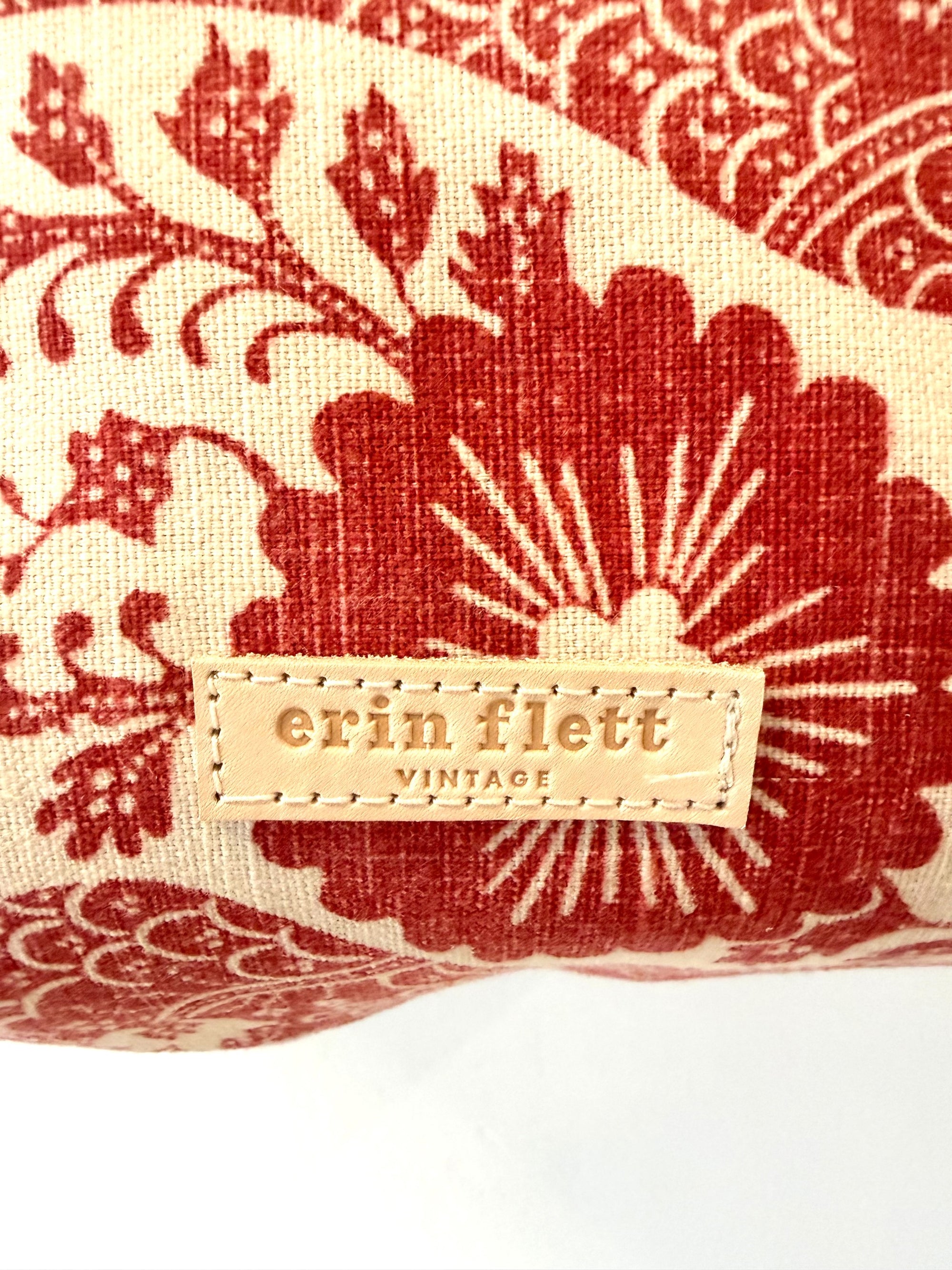 Vintage Boho Bag - Crimson French Damask + Erin Print Inside
