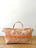 Vintage Satchel Bag - Large - Textured Table Cloth + Erin Print Inside