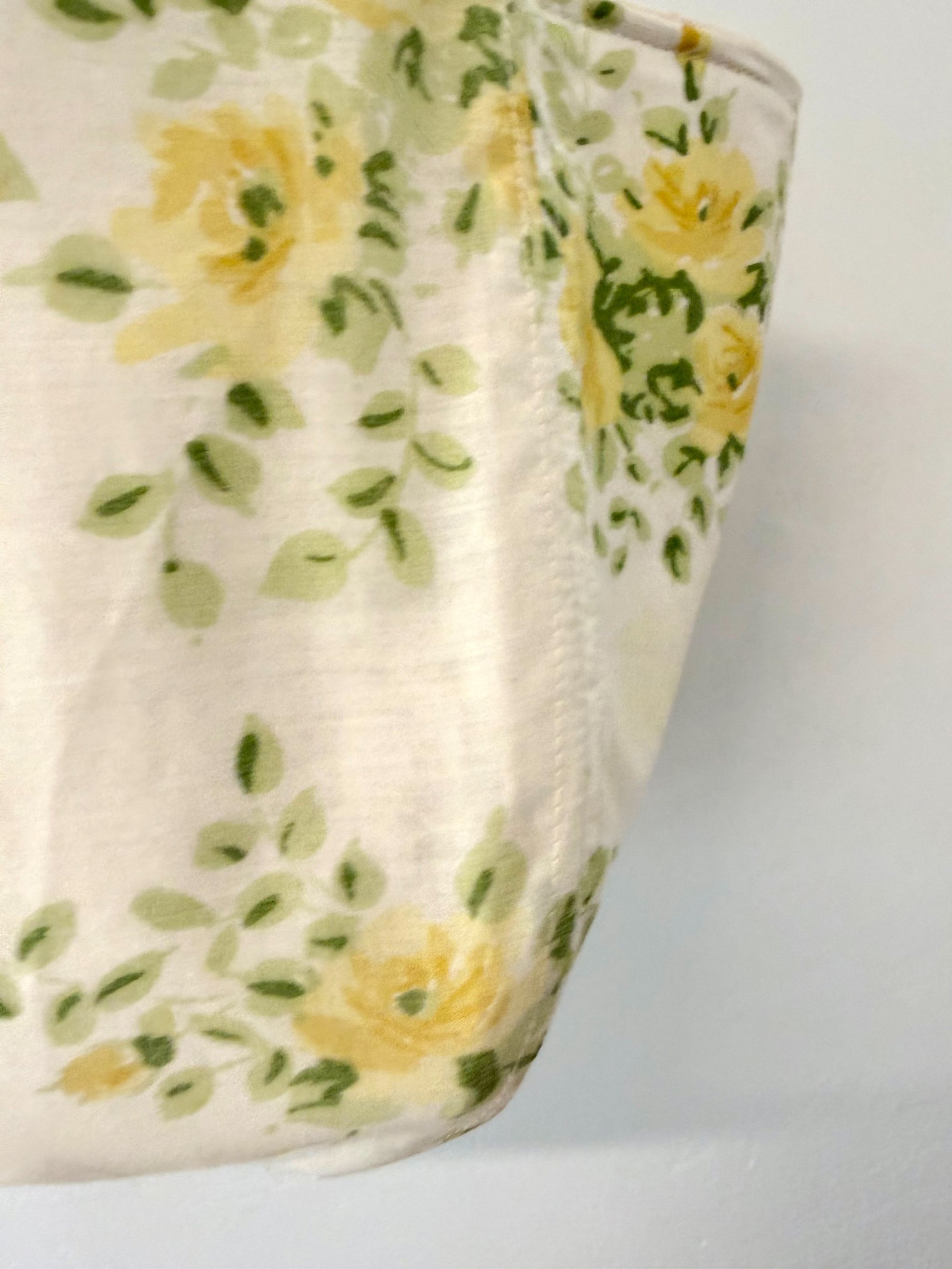 Vintage SMALL Boho Bag - Yellow + Sage Green Floral + Erin Print Inside