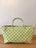 Vintage Satchel Bag - Large - Mid Century Geo Trellis Chartreuse Green + Erin Print Inside