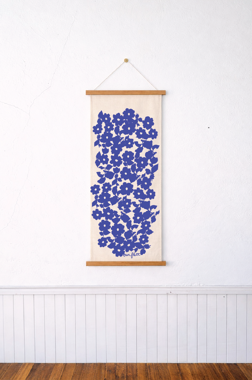 Erin Flett Royal Anita  + Cotton Wall Hanging 18x42 inches