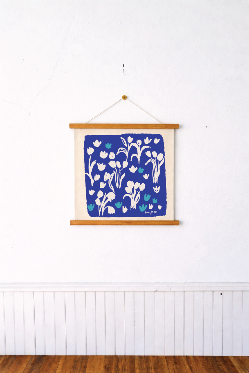 Erin Flett NEW Royal Tulips Wall Hanging 18x18 inches