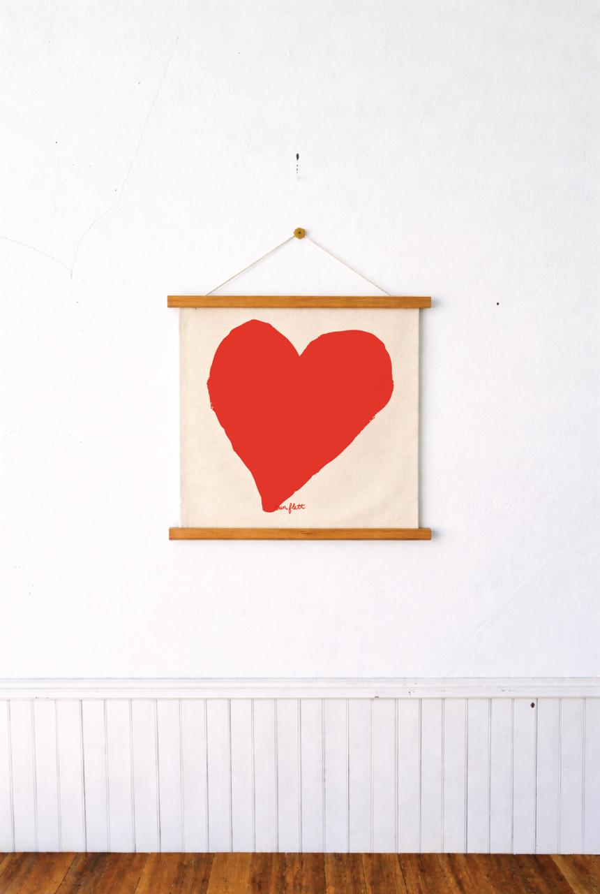 Erin Flett Red Heart Wall Hanging 18x18 inches