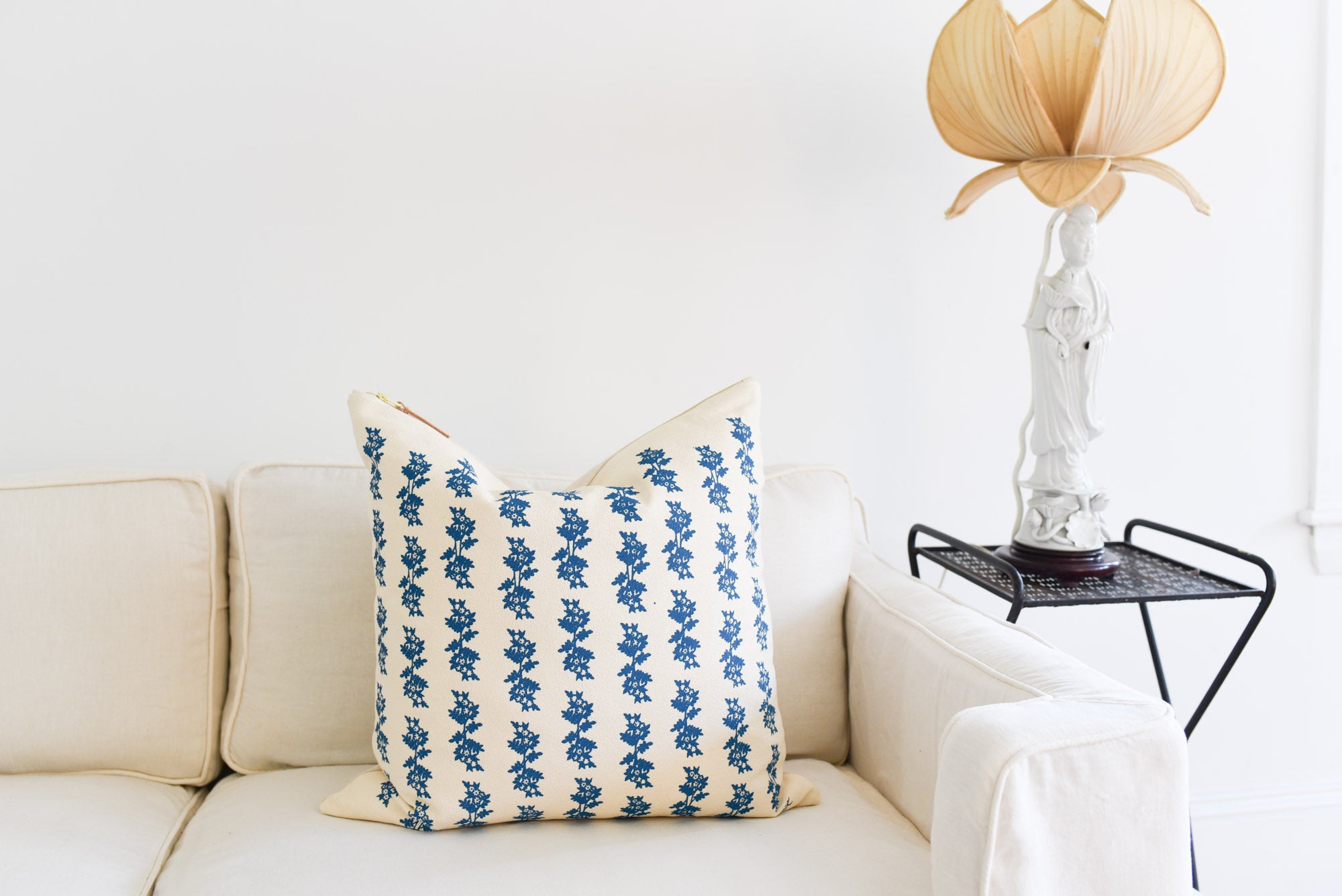 Cotton Barkcloth Pillow Cover