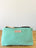 Laura Zip Pouch - Vintage Green Cross Textured Fabric