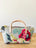 Small Satchel - Floral Vintage Bark Cloth