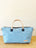 Large Satchel - Blue Nautical Preppy Vintage Stripe