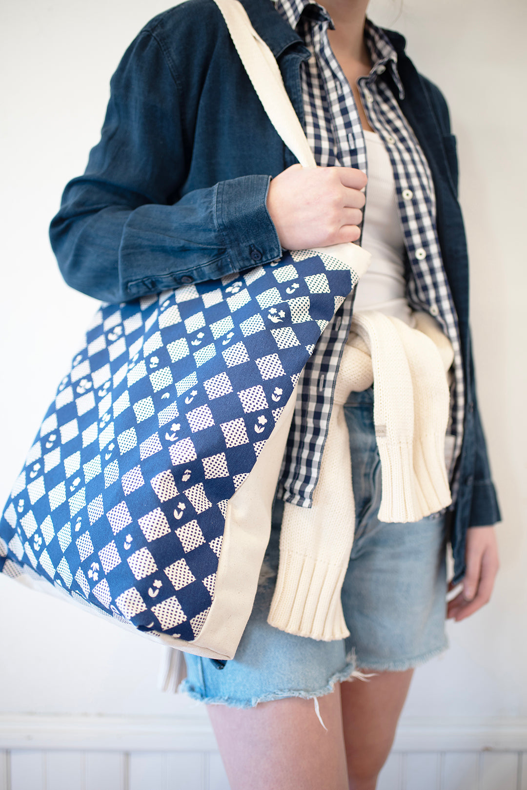 Checkered Quilt Carry All Bag