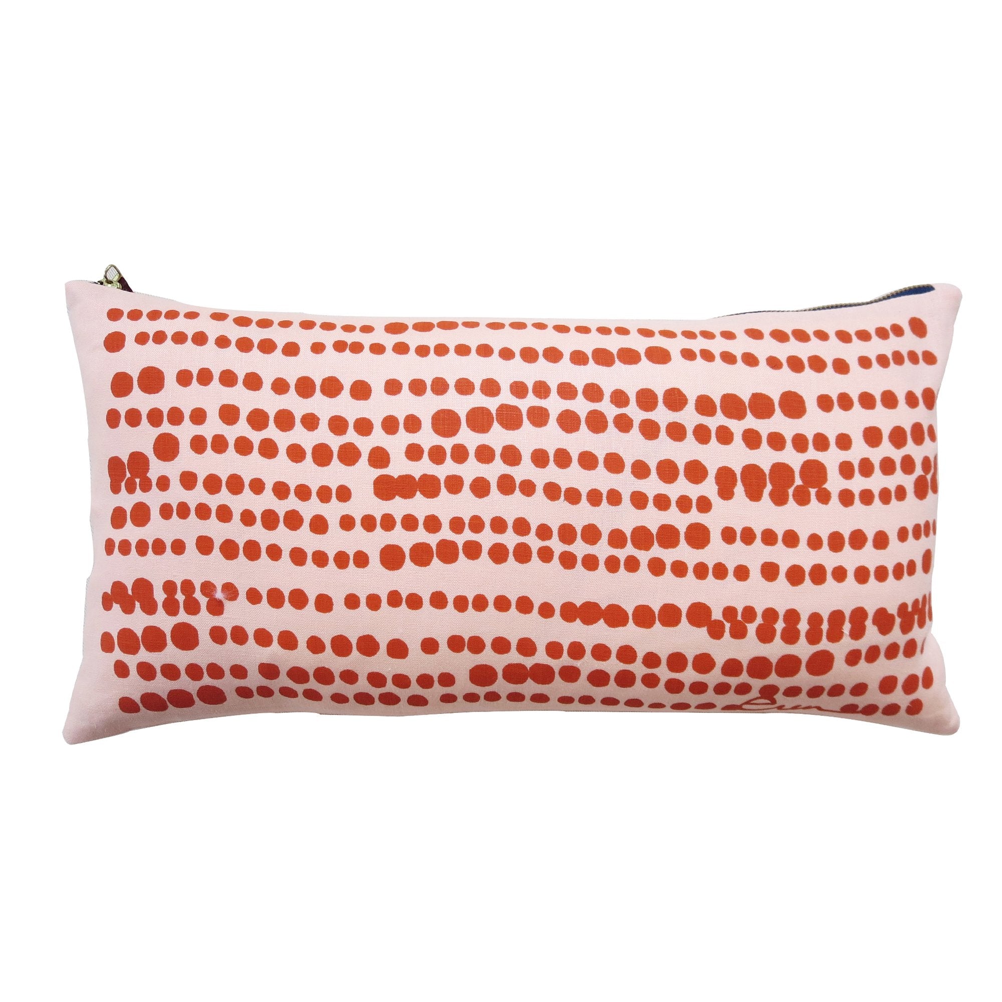TOMATO HILARY LINEN PILLOW ON PALE PINK